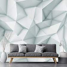Modern Removable Geometric 3d Wallpaper Mural Peel And Stick Etsy Modern Wallpaper Accent Wall Wallpaper Accent Wall 3d Wallpaper Mural