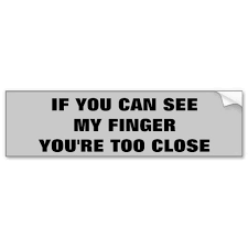If You Can Read This You Re Too Close Bumper Sticker See My Finger Too Close Back Off Bumper Sticker Zazzle Com Bumper Stickers Sticker Store Bumpers