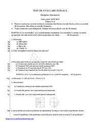 Test De Evaluare Intial Clasa A 5 A Matematica 1 Math For Kids Initials Math