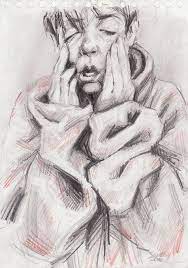 Original Pencil Drawing Emotive Kid With A Baggy Red Coat Etsy Pencil Drawings Cool Drawings Drawings