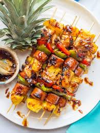 Teriyaki Chicken Pineapple Kabobs Are A Fun And Flavorful Recipe For The Grill Or Oven With Tender Chicken Peppers Fres Kabob Recipes Kebab Recipes Recipes