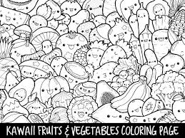 Keep your kids busy doing something fun and creative by printing out free coloring pages. Fruits Vegetables Doodle Coloring Page Printable Etsy