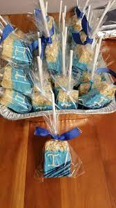 Boy Baby Shower Rice Crispy Treat Favor Baby Boy Shower Crispy Treats Baby Shower