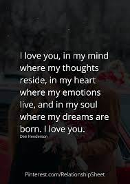I Love You In My Mind Where My Thoughts Reside Thoughts I Love You Love You