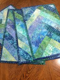 Nancy zieman demonstrates the stitch 'n turn quilting technique while making quick quilted placemats. Set Of 4 Four Colorful Reversible French Braid Design Quilted Placemats It Will Be Fun To Set The Table Usin Place Mats Quilted Batik Quilts Fabric Placemats