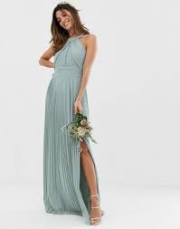 Tfnc Bridesmaid Exclusive Pleated Maxi Dress In Sage Asos Sage Bridesmaid Dresses Sage Green Bridesmaid Dress Long Bridesmaid Dresses