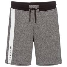 Black And White Shorts For Kids Grey Marl Jersey Shorts For Boys By Boss They Have A Black Elasticated Drawstring Waist And A White Rubber Logo Print Down Jersey Shorts Shorts Kidswear Boys