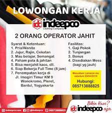 081 665 9555 *jika ditanya, sampaikan sumber info loker. Lowongan Kerja Operator Jahit Atmago