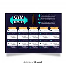 fitness schedule template free vector