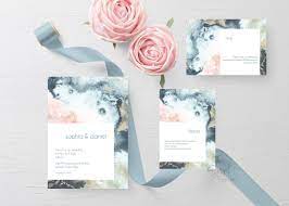 Printable Dusty Blue Blush Wedding Invitation Edit Etsy Blush Wedding Invitations Dusty Rose Wedding Marble Wedding
