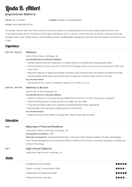 Waiter Waitress Resume Example Template Valera Accountant Resume Tax Accountant Job Resume Examples