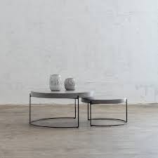 Unique neon table with hairpin legs Aria Concrete Granite Coffee Table Bundle 2 X Coffee Tables Round Living By Design