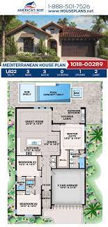 House Plan 1018 00289 Mediterranean Plan 1 822 Square Feet 3 Bedrooms 3 Bathrooms In 2021 Mediterranean House Plan Mediterranean Style House Plans Mediterranean House Plans