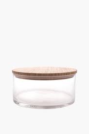 Stumpy Glass Canister Shop New In Eat Shop Glass Canisters Glass Canisters With Wooden Lids Glass Canisters Kitchen