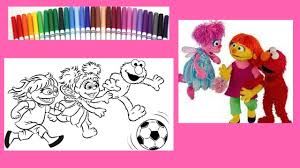 Sesame street on pbs kids. Sesame Street Coloring Book Julia Abby Elmo Speed Coloring With Markers Kids Video Youtube