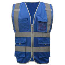 Check out our safety vest blue selection for the very best in unique or custom, handmade pieces from our shops. Gogo 9 Pockets High Visibility Zipper Front Safety Vest With Reflective Strips Meets Ansi Standards Blue L Walmart Com Walmart Com