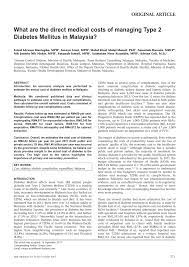 The age adjusted death rate is 20.29 per 100,000 of population ranks malaysia #119 in the world. Pdf What Are The Direct Medical Costs Of Managing Type 2 Diabetes Mellitus In Malaysia