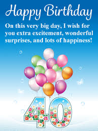 Sending all my love and good wishes. Happy 40th Birthday Messages With Images Birthday Wishes And Messages By Davia