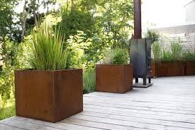 Pflanzkubel Blumenkubel Cortenstahl Block Wurfel Rostbraun Pflanzkubel Blumenkubel Blumenkubel Gross