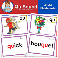 Flashcards A4 Special Sounds Qu English Unite In 2020 Flashcards Phonics Flashcards Phonics Sounds