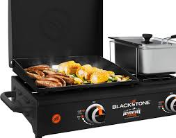 Charcoal grill and burner griddle adjustable 12,000 btu 'h' style stainless steel burner for the griddle charcoal grate hook and propane adapter hose included. Blackstone Grill With Air Fryer