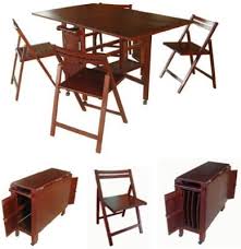 Vifah V62 Indoor Antique Hideaway Table And Chairs One Folding Table And Four F In 2020 Furniture Table Chairs Table