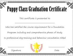 Puppy Class Graduation Certificate Template Puppy Classes Graduation Certificate Template Puppy Training