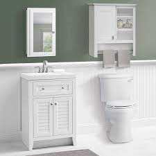 Lowes over the toilet cabinet. Style Selections White Particleboard Bathroom Wall Cabinet Lowe S Canada