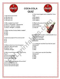 Oct 17, 2021 · turkey since 1923 trivia quiz quiz #344,270. Coca Cola Quiz Reasons To Believe Commercial Esl Worksheet By Marah78