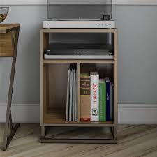 Keep all of your albums organized in the large open cubbies that feature metal record dividers to keep all of your albums upright. Novogratz Regal Turntable Stand Walnut Walmart Com Walmart Com