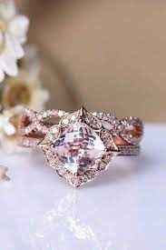 Affordable Engagement Ring Unique Vintage Rose Gold Engagement Ring And Wedding Band E Engagement Rings Affordable Wedding Rings Vintage Wedding Rings Unique