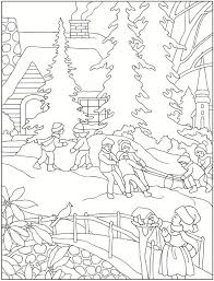 Winter Scenes Coloring Pages Coloring Home