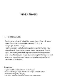 Beri cek pada checkbox invers dari f untuk menampilkan invers fungsi dan grafiknya. Fungsi Invers