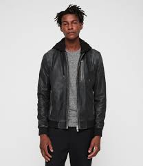 Abbot Leather Bomber Jacket Grey Leather Jacket Leather Jacket Men Leather Jacket