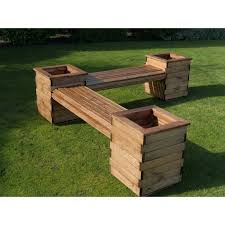 Americus Wooden Planter Bench In 2020 Planter Bench Wooden Garden Furniture Handmade Wooden Planters
