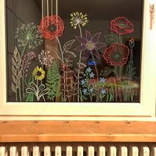 Fenster Mit Kreidestift Bemalen Sommer