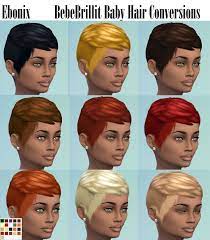 Kids baby hair 21 swatches (9 maxis match) Sims 4 Cc Ebonixsimblr Bebebrillit Baby Hair