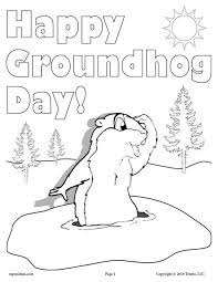 Groundhog coloring pages for kids to print and color. Printable Groundhog Day Coloring Page Happy Groundhog Day Groundhog Day Activities Kindergarten Groundhog Day