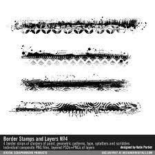 Border Stamps And Layers No 04 Artsy Messy Border Strips In Layers For Easy Customizing Png Psd And Abr Trash Polka Tattoo Designs Arm Band Tattoo Trash Polka
