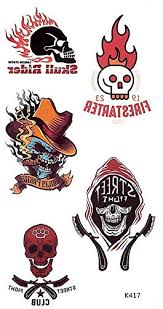 This tattoo artist is hosting a party at her studio later this afternoon. K417 Biker Tattoo Skull Tattoo Party Tattoo Amazon De Beauty