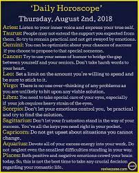 That figure fell to 37,710 doses the week before the launch of the campaign. Daily Horoscope Thursday 2nd August 2018 Zodiac709 Horoscope Astrology Signs Daily Horoscope
