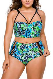 Wowplus Women S Plus Size Two Piece High Waist Swimsuit Bikini Swimwear High Waisted Bikini Plus Size Bikini High Waist Bikini Swimsuit