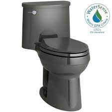 Kohler Adair Comfort Height 1 Piece 1 28 Gpf Single Flush Elongated Toilet With Aquapiston Flush Technology In White K 3946 0 The Home Depot Grey Toilet Toilet Adair