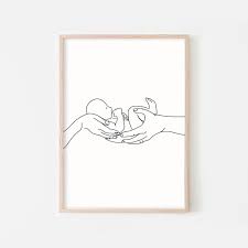Newborn Baby Wall Art One Line Art Family One Line Drawing Etsy Baby Wall Art Family Artwork Minimal Wall Art