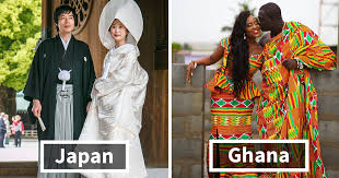 This action is completed while wearing bridal dresses. How Traditional Wedding Outfits Look Around The World 38 Pics Bored Panda