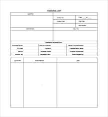 Free 6 Packing List Templates In Pdf Ms Word