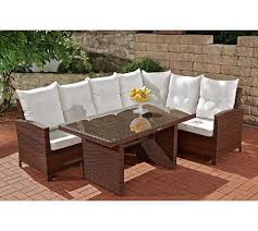Gartengarnitur Minari Aus Aluminium Polyrattan 6 Sitzplatze Mit Tisch 137 X 79 Cm Und Inkl Polstern Kissen Rattan Gartenmobel Lounge Mobel Gartenmobel