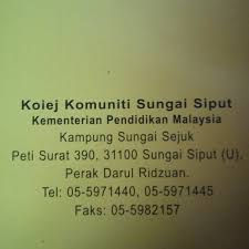 Logo kolej komuniti sungai siput. Kolej Komuniti Sg Siput Peti Surat 390