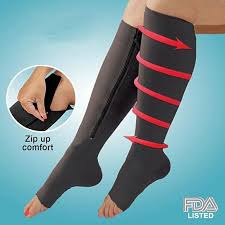 Knee High Zippered Open Toe Compression Socks Zippered Compression Socks Compression Socks Support Socks