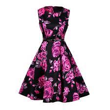Fitted waist, strapless bodice with boning for structure, sweetheart neckline and full bubble hem skirt with a under layer of tulle. Women S Vintage Dress Sleeveless Summer Dress Elegant 1950 S Retro Dress Floral Print Belted Party Office Casual Dress Vestidos Dress Vestidos Summer Dresswomen Vintage Dress Aliexpress